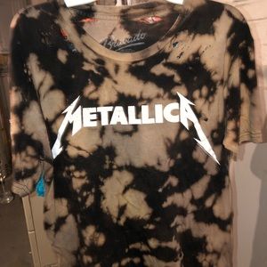 Custom dyed distressed Metallica tee